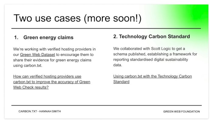 Figure 12: 2 current use cases for carbon.txt