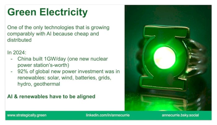 Figure 5: Slide from Anne Currie's talk on Green Electricity and its growth