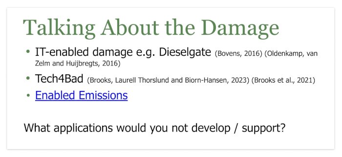 Figure 13: 'Talking about the damage'