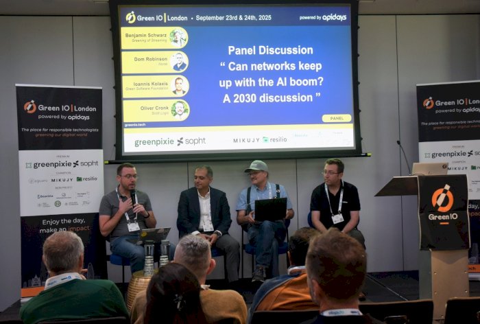 Figure 4: The panel, featuring (L-R) Oliver Cronk, Ioannis Kolaxis, Benjamin Schwarz and Dom Robinson